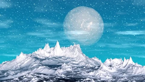 Alien Planet. Mountain. Animation. Panorama. 4K Video stock 85666932