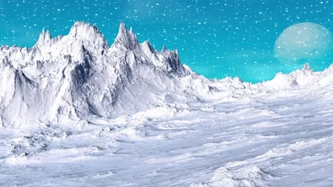 Alien Planet. Mountain. Animation. Panorama. 4K Video stock 85666938