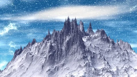 Alien Planet. Mountain. Animation. Panorama. 4K Video stock 85666970