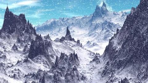 Alien Planet. Mountain. Animation. Panorama. 4K Video stock 85667013