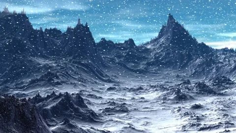 Alien Planet. Mountain. Animation. Panorama. 4K Video stock 85667026