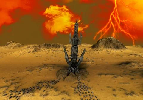 Alien Planet scene Stock Illustration