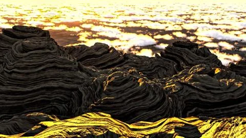 Alien planet scenery Stock Illustration