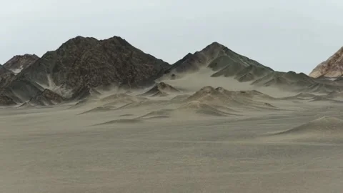 Alien planet surface black mountains Hei Du Shan 動画素材 333550744