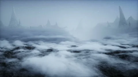 Alien planet surface. Space travel concept. Realistic 4k animation. Stock Footage 160975850