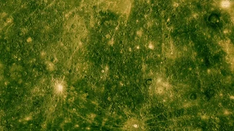 Alien planet surface texture animation. High resolution green craters impac.. Stock Footage 317881142