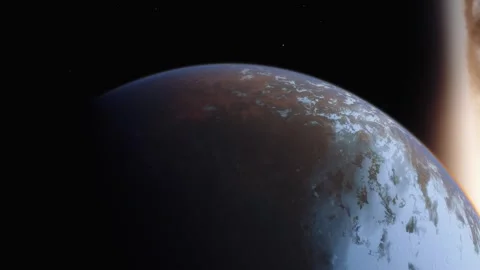 Alien Planet, Zoom Out in Spacen Animation 4K Stock Footage 242513849