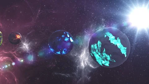 Alien planets in the cosmos Stock-Footage 262441984