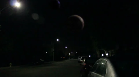 Alien planets in the night sky Stock Footage 37510175