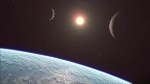Alien planets very close to the star Stock-Footage 240453440