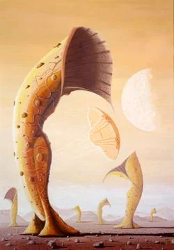 Alien Plants Being Cultivated Stock Illustration