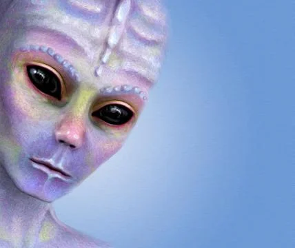 Alien Portrait Background Stock Illustration