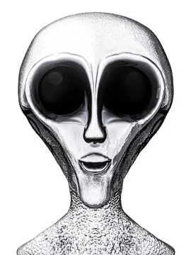 Alien Portrait isolated on white background Stock Illustration
