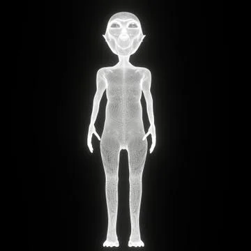 Alien posing in the dark Stock Illustration