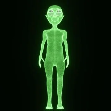 Alien posing in the dark Stock Illustration
