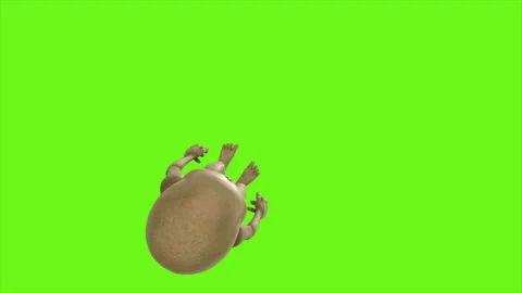 Alien presses the button. Loopable animation on green screen. 4k. 動画素材 92442306