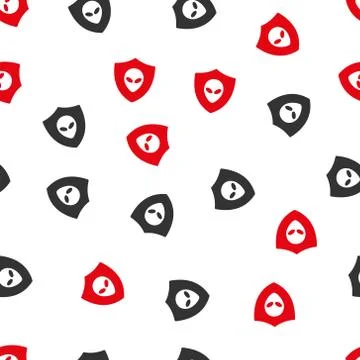 Alien Protection Flat Vector Seamless Pattern 스톡 일러스트