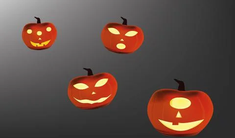 Alien pumpkins for Halloween Stock Illustration