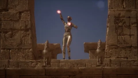 The Alien Queen in a Ritual Performance Inside the Temple Stock Footage 292791407