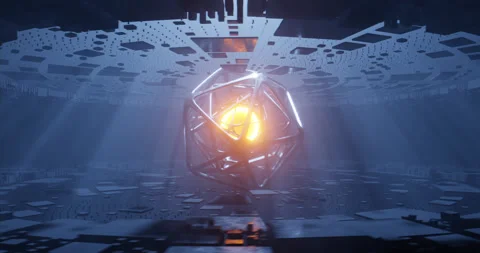 Alien reactor in outer space. Technology science background concept. Stock Footage 205498626