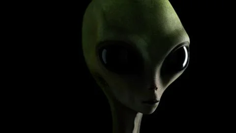 Alien realistic 3D render. Extraterrestrial, UFO futuristic concept. Stock-Fotos