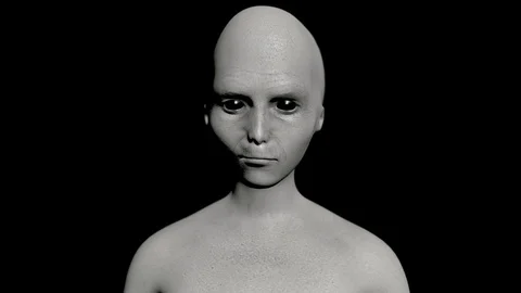 Alien realistic animation, extraterrestrial gray revealed from a shadow Vidéo 112900993
