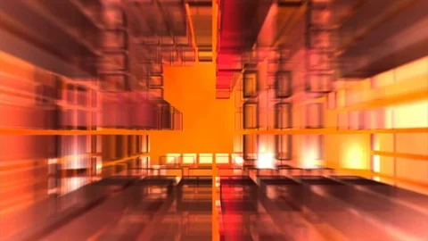 Alien red future tunnel box Video stock 89990379