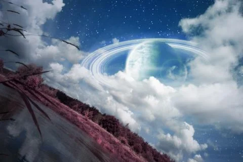 Alien river landscape Stock Photos