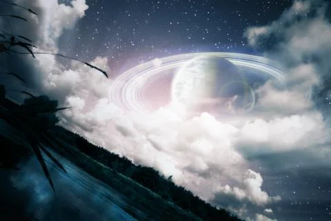 Alien river landscape Stock Photos