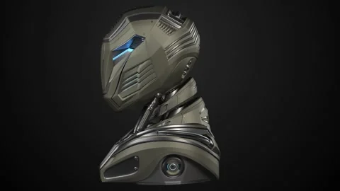 ALIEN ROBOT HEAD TURNAROUND Stock Footage 252437026