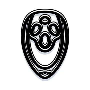 Alien robot monster face mask graphic design Stock Illustration