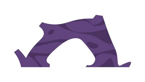 Alien rock. Abstract stone shape. Doodle heavy boulder. Isolated natural arc Stock Illustration