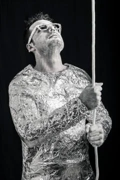 Alien with rope looking up Stock Photos