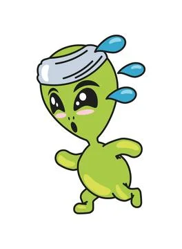 Alien runner character Stock Illustration