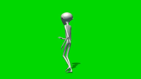 Alien runs - seperated on green screen Stock-Footage 34448048