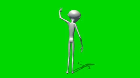 Alien says hello - seperated on green screen 動画素材 34447927
