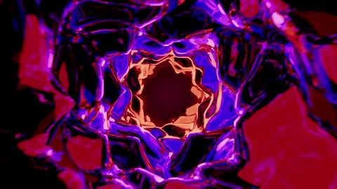 Alien Sci-Fi Tunnel Loop – Colorful Energy Pulses &amp; Forward Camera Motion Video stock 306336462