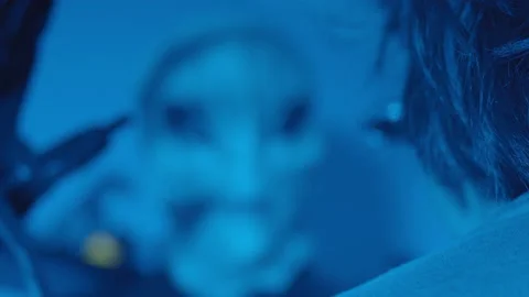 Alien with Scissors Hands Stock Footage 234211063