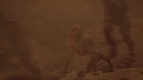 The alien screams hard when shooting in ... | Stock Video | Pond5