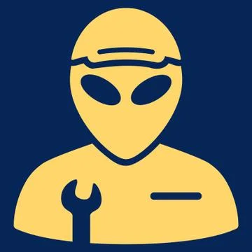 Alien Serviceman Flat Icon Stock Illustration