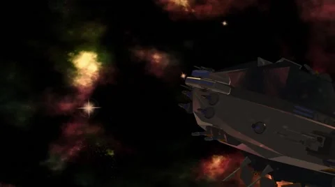 Alien Ship Flies Through Space Stock-Footage 65206440