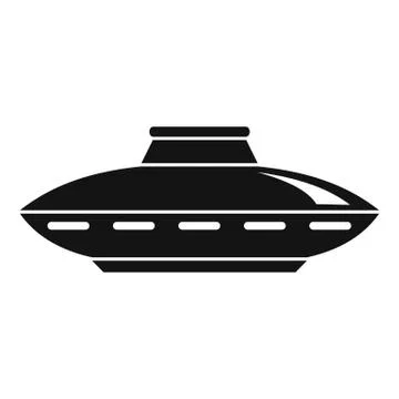 Alien ship icon, simple style Stock Illustration