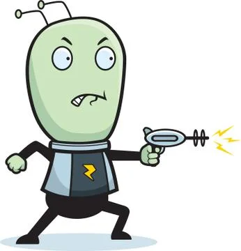 Alien Shooting Stock Illustration