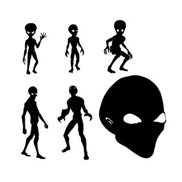 Alien silhouettes Stock Illustration