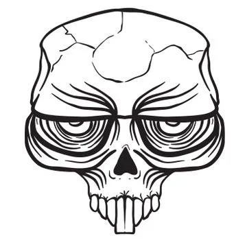 Alien skull black Stock Illustration
