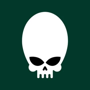 Alien skull isolated. UFO head skeleton. Vector illustration Stock Illustration
