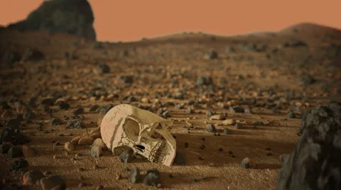Alien Skull on Mars Stock Footage 67867051