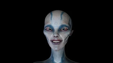 Alien smiling expression Stock Illustration