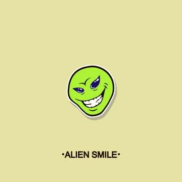 Alien smiling face	 Stock Illustration