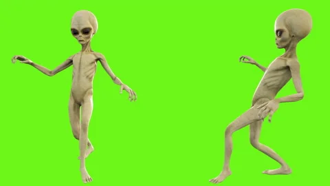 Alien sneaks. Loopable animation on green screen. 4k. Stock Footage 87102151